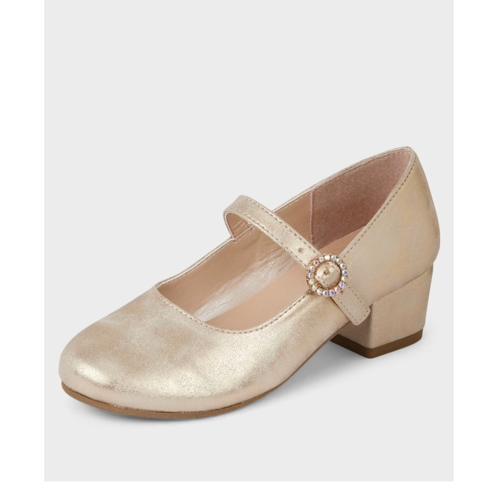 New Shimmering Girls Gold Dress Shoes